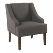 HomePop Traditional Wood and Fabric Swoop Arm Accent Chair in Charcoal