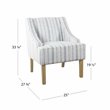 HomePop Traditional Wood & Fabric Stripe Pattern Swoop Accent Chair in Blue
