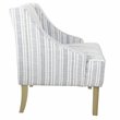 HomePop Traditional Wood & Fabric Stripe Pattern Swoop Accent Chair in Blue