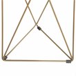HomePop Triangle Modern Metal Accent Table with Round Mirror Top in Gold