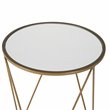 HomePop Triangle Modern Metal Accent Table with Round Mirror Top in Gold