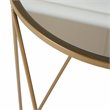 HomePop Triangle Modern Metal Accent Table with Round Mirror Top in Gold