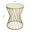 HomePop Modern Metal Accent Table with Round Mirror Top in Gold Finish