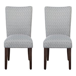 HomePop Traditional Fabric Parsons Chairs in Blue Finish (Set of 2)