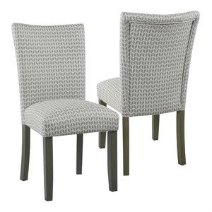 HomePop 38&quot Traditional Fabric Parsons Dining Chairs in Tan (Set of 2)