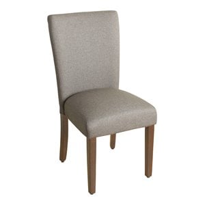 HomePop 38&quot Traditional Fabric Parsons Dining Chair in Gray Finish