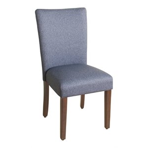 HomePop 38&quot Traditional Wood and Fabric Parson Dining Chair in Blue Finish