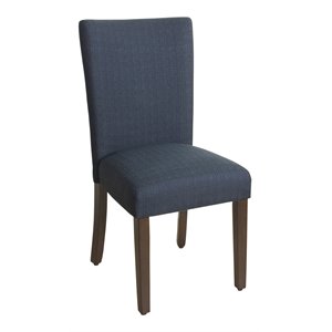HomePop 38&quot Traditional Fabric Parsons Dining Chair in Navy Blue