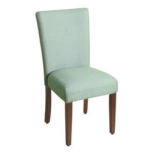 HomePop 38&quot Traditional Wood and Fabric Parson Dining Chair in Green Finish