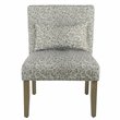 HomePop Fabric Cheetah Pattern Parker Accent Chair with Pillow in Gray