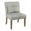 HomePop Fabric Cheetah Pattern Parker Accent Chair with Pillow in Gray