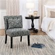 HomePop Transitional Fabric Parker Accent Chair with Pillow in Blue