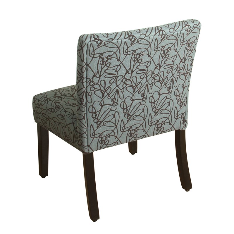 HomePop Transitional Fabric Parker Accent Chair with Pillow in Blue