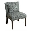 HomePop Transitional Fabric Parker Accent Chair with Pillow in Blue