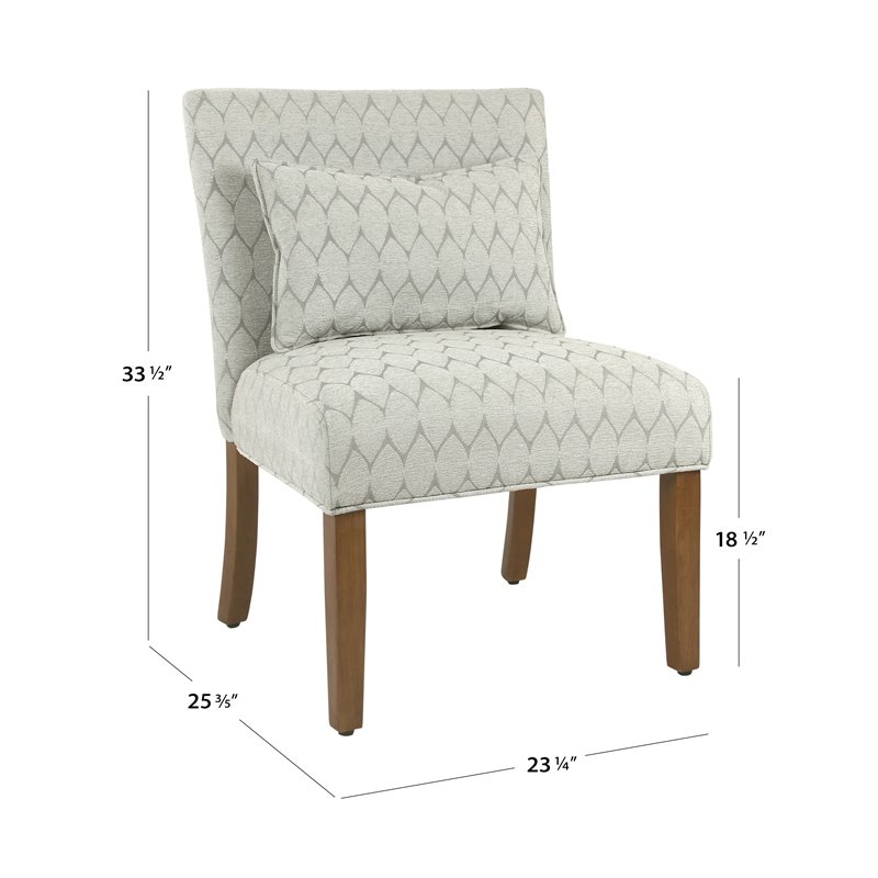 HomePop Transitional Fabric Parker Accent Chair with Pillow in Textured Gray