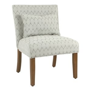 HomePop Transitional Fabric Parker Accent Chair with Pillow in Textured Gray