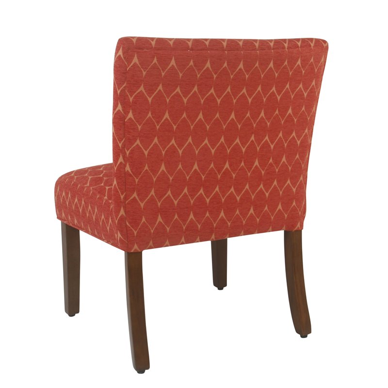 HomePop Transitional Fabric Parker Accent Chair with Pillow in Orange