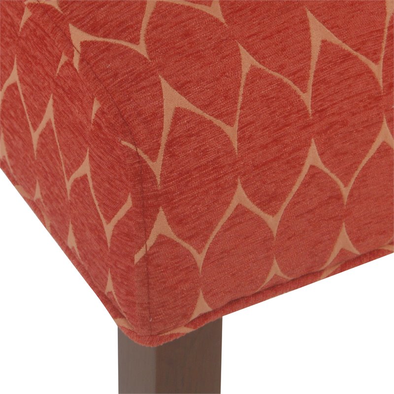 HomePop Transitional Fabric Parker Accent Chair with Pillow in Orange