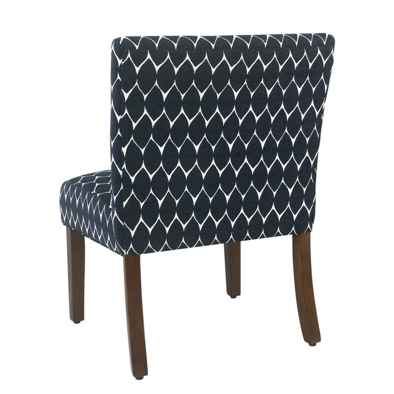 HomePop Transitional Fabric Parker Accent Chair with Pillow in Textured Blue