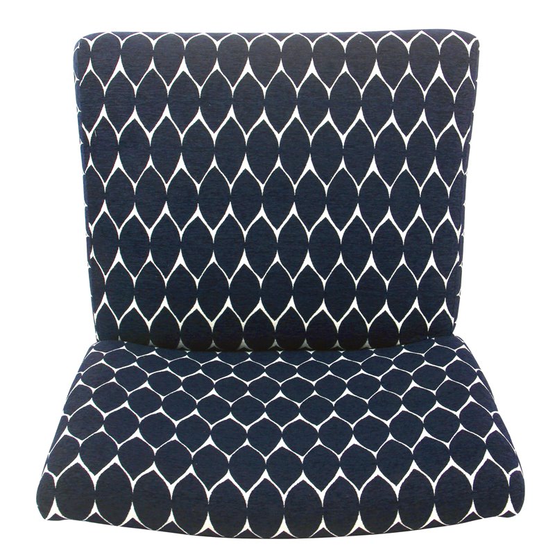 HomePop Transitional Fabric Parker Accent Chair with Pillow in Textured Blue