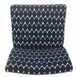 HomePop Transitional Fabric Parker Accent Chair with Pillow in Textured Blue