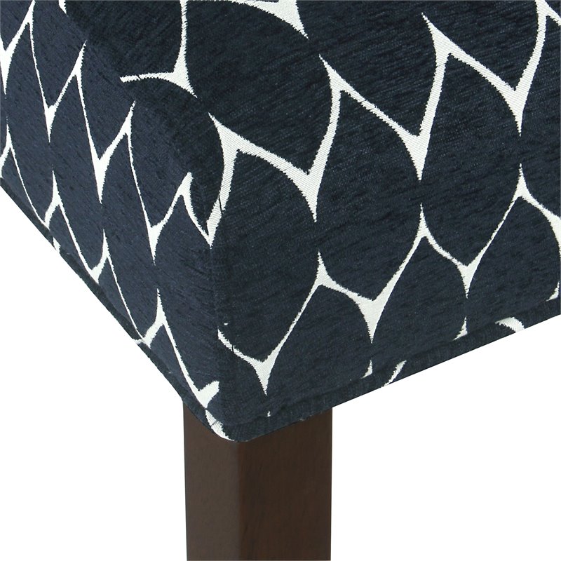 HomePop Transitional Fabric Parker Accent Chair with Pillow in Textured Blue