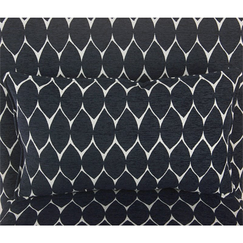 HomePop Transitional Fabric Parker Accent Chair with Pillow in Textured Blue