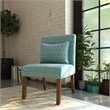 HomePop Transitional Fabric Parker Accent Chair with Pillow in Teal Blue