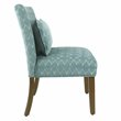 HomePop Transitional Fabric Parker Accent Chair with Pillow in Teal Blue