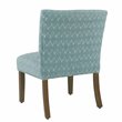 HomePop Transitional Fabric Parker Accent Chair with Pillow in Teal Blue