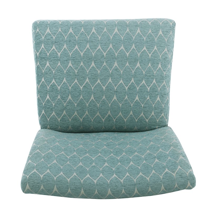 HomePop Transitional Fabric Parker Accent Chair with Pillow in Teal Blue