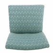 HomePop Transitional Fabric Parker Accent Chair with Pillow in Teal Blue