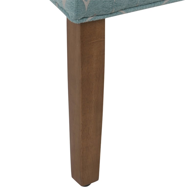 HomePop Transitional Fabric Parker Accent Chair with Pillow in Teal Blue