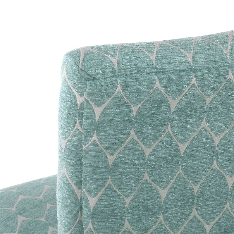 HomePop Transitional Fabric Parker Accent Chair with Pillow in Teal Blue
