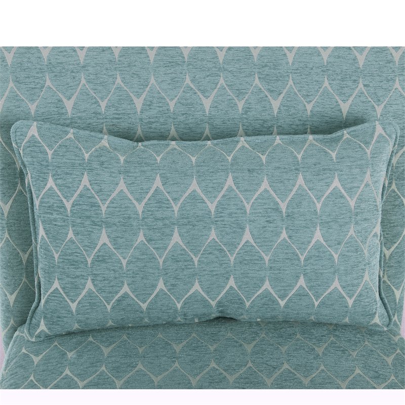 HomePop Transitional Fabric Parker Accent Chair with Pillow in Teal Blue