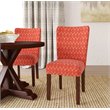 HomePop Traditional Fabric Parsons Chairs in Melon Orange (Set of 2)