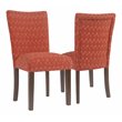HomePop Traditional Fabric Parsons Chairs in Melon Orange (Set of 2)
