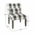 HomePop Transitional Fabric Plaid Pattern Parker Accent Chair w/ Pillow in Black