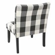 HomePop Transitional Fabric Plaid Pattern Parker Accent Chair w/ Pillow in Black