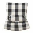 HomePop Transitional Fabric Plaid Pattern Parker Accent Chair w/ Pillow in Black