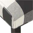 HomePop Transitional Fabric Plaid Pattern Parker Accent Chair w/ Pillow in Black