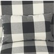 HomePop Transitional Fabric Plaid Pattern Parker Accent Chair w/ Pillow in Black