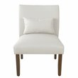 HomePop Transitional Fabric Parker Accent Chair with Pillow in White