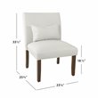 HomePop Transitional Fabric Parker Accent Chair with Pillow in White