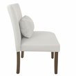 HomePop Transitional Fabric Parker Accent Chair with Pillow in White