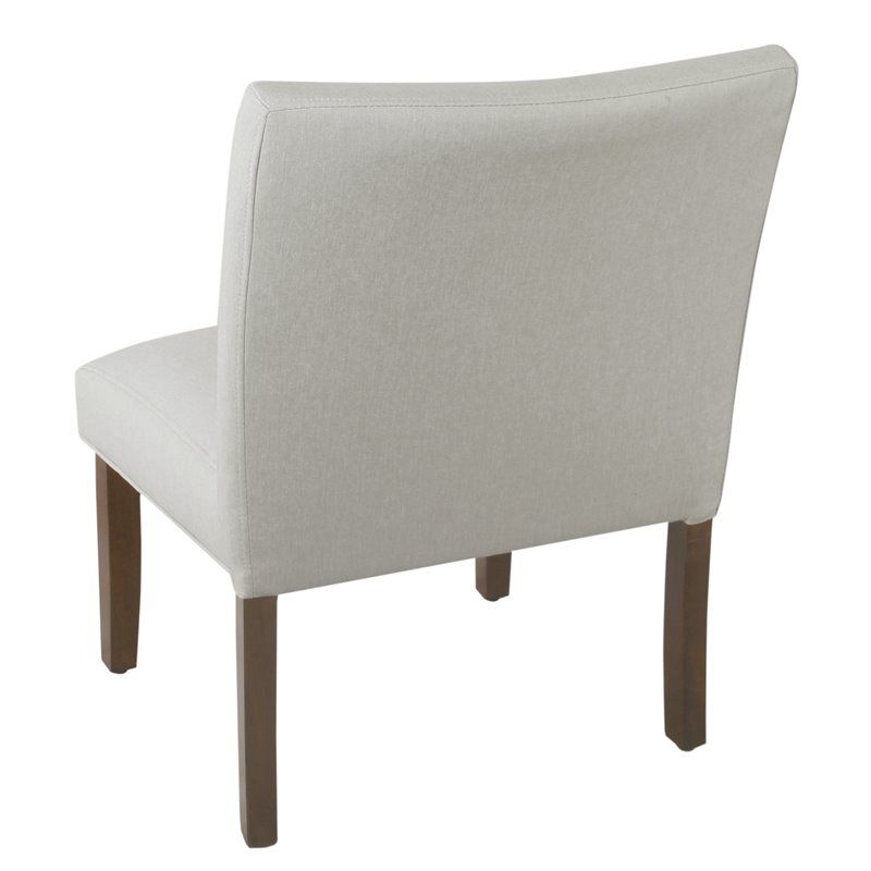HomePop Transitional Fabric Parker Accent Chair with Pillow in White