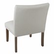 HomePop Transitional Fabric Parker Accent Chair with Pillow in White