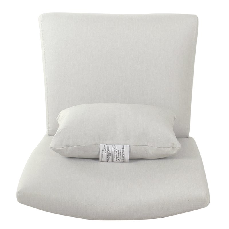 HomePop Transitional Fabric Parker Accent Chair with Pillow in White
