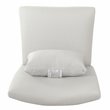 HomePop Transitional Fabric Parker Accent Chair with Pillow in White