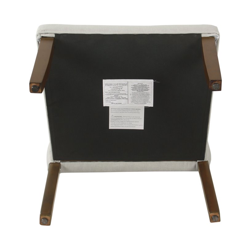 HomePop Transitional Fabric Parker Accent Chair with Pillow in White